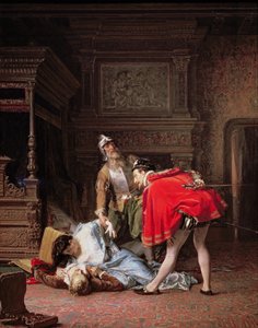 Eine Szene aus der Bartholomäusnacht von Karlis Fridikh Huns