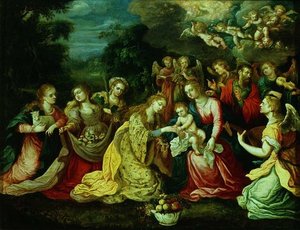 Die mystische Hochzeit der hl. Katharina von Kasper or Gaspar van den (attr. to) Hoecke