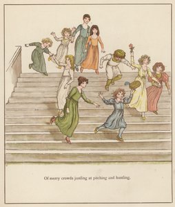 Kate Greenaway Illustration für Der Rattenfänger von Hameln von Robert Browning (Farblithographie) von Kate (after) Greenaway