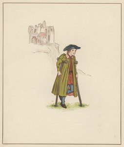 Kate Greenaway Illustration für Der Rattenfänger von Hameln von Robert Browning (Farblithographie) von Kate (after) Greenaway