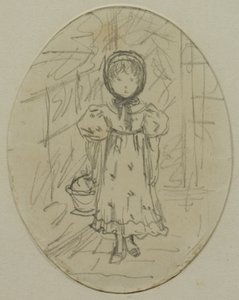 Kleines Mädchen im Garten von Kate Greenaway