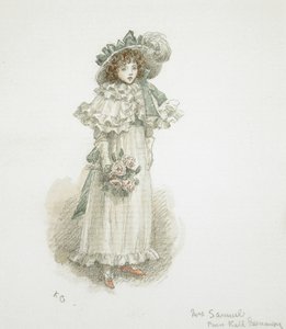 Studie eines vollständig bekleideten kleinen Mädchens von Kate Greenaway