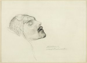 Karl Liebknecht auf seinem Sterbebett von Kathe Schmidt Kollwitz