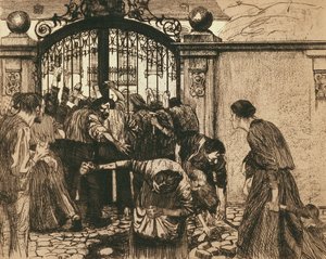 Revolte (Am Tor eines Parks) von Käthe Kollwitz