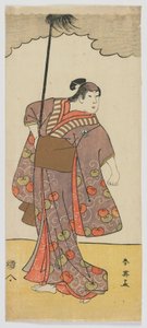 Der Schauspieler Iwai Hanshiro IV als weiblicher Yakko (Diener), Edo-Periode, ca. 1791 von Katsukawa Shun ei