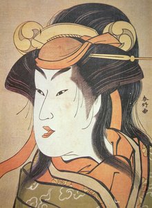 Kopf eines japanischen männlichen Schauspielers in Frauenrolle, ca. 1787-88