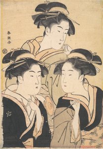 Drei Schönheiten, spätes 18. Jahrhundert von Katsukawa Shuncho