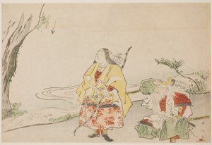 Kaiserin Jingu (links) und ihr Minister Takenouchi no Sukune (rechts)