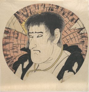 Kopf eines unbekannten Schauspielers als Landmann in Lumpen, ca. 1793 von Katsukawa Shun
