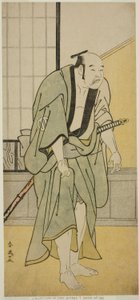 Der Schauspieler Asao Tamejuro I als betrunkener Gotobei im Stück Yoshitsune Koshigoe Jo, aufgeführt im Ichimura-Theater im neunten Monat, 1790 von Katsukawa Shun