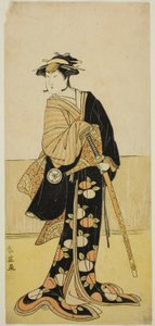 Der Schauspieler Iwai Hanshiro IV als Tonase (?) im Stück Kanadehon Chushingura (?), aufgeführt im Kiri-Theater (?) im achten Monat, 1787 (?)