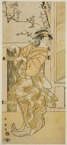 Der Schauspieler Segawa Kikunojo III als Kojoro-gitsune (weiblicher Fuchs) verkleidet als Omiki im Stück Komachi-mura Shibai no Shogatsu, aufgeführt im Nakamura-Theater im elften Monat, 1789 von Katsukawa Shun