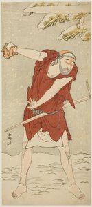 Schauspieler Onoe Matsusuke I als Bettelmönch in „Kurtisane: Kerria-Rosen bei Ide“ („Keisei Ide no yamabuki“)