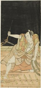 Schauspieler Nakamura Nakazô I als Danshichi Kurobei und Ichikawa Danjûrô V als Issun Tokubei in „Spiegel von Osaka im Sommerfestival“ („Natsu Matsuri Naniwa Kagami“)