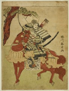 Krieger zu Pferd von Katsukawa Shunsei