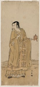 Ichimura Uzaemon IX als Shingen in Eine Reihe von Gebetsperlen, die an einem Wasserfallband geschüttelt werden von Katsukawa Shunsho