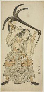 Der Schauspieler Ichikawa Danjuro IV als Taira no Tomomori verkleidet als Tokaiya Gimpei in der Szene „Tomomori mit dem Anker (Ikari Tomomori)“ im Stück „Yoshitsunes Tausend Kirschbäume (Yoshitsune Sembon-zakura)“