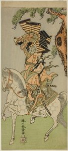 Der Schauspieler Ichikawa Danjuro V als Soga no Goro Tokimune im Stück Sakai-cho Soga Nendaiki, aufgeführt im Nakamura-Theater im ersten Monat, 1771