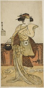 Der Schauspieler Iwai Hanshiro IV als Tsukisayo im Stück Gohiiki Nenne Soga, aufgeführt im Nakamura-Theater im ersten Monat, 1779 von Katsukawa Shunsho
