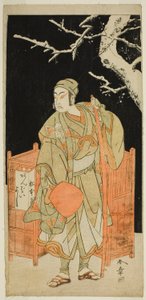 Der Schauspieler Matsumoto Koshiro IV als Sagami Jiro verkleidet als Ambaiyoshi Gorohachi im Stück Oyoroi Ebido Shinozuka, aufgeführt im Nakamura Theater im elften Monat, 1772