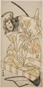 Der Schauspieler Nakajima Mihoemon II als Bomon no Saisho Kiyotada im Stück Oyafune Taiheiki, aufgeführt im Ichimura-Theater im elften Monat, 1775 von Katsukawa Shunsho