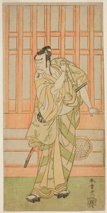 Der Schauspieler Nakamura Nakazo I als Kudo Saemon Suketsune (?) im Stück Sakai-cho Soga Nendaiki (?), aufgeführt im Nakamura-Theater (?) im ersten Monat, 1771 (?) von Katsukawa Shunsho