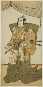 Der Schauspieler Nakamura Nakazo I als Saito Sanemori im Stück Kitekaeru Nishiki no Wakayaka, aufgeführt im Nakamura-Theater im elften Monat, 1780 von Katsukawa Shunsho