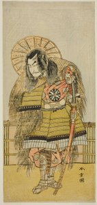 Der Schauspieler Nakamura Nakazo I als Takechi Jubei Mitsuhide im Stück Shusse Taiheiki, aufgeführt im Nakamura Theater im achten Monat, 1775