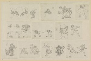 Elf verschiedene Darstellungen von Menschen von Katsushika Hokusai (possibly)