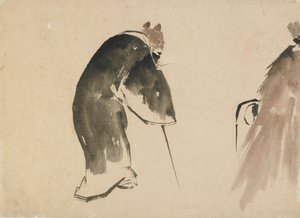 Eine alte Maus in einer schwarzen Robe von Katsushika Hokusai