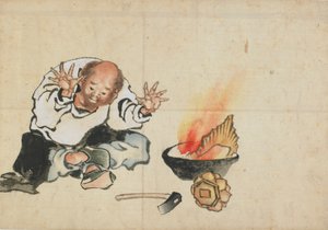 Brennendes buddhistisches Bild, spätes 18. bis frühes 19. Jahrhundert