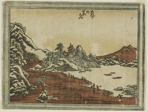 Klärendes Wetter in Awazu (Awazu no seiran), aus der Serie Acht Ansichten von Omi im Ätzstil (Doban Omi hakkei)