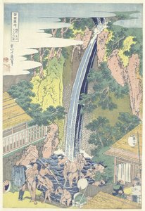 Der Roben-Wasserfall in Oyama in der Provinz Sagami von Katsushika Hokusai