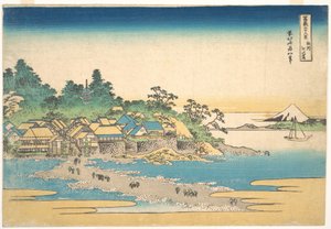 Enoshima in der Provinz Sagami, aus der Serie Sechsunddreißig Ansichten des Berges Fuji von Katsushika Hokusai