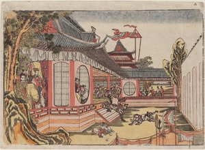 Fan Kuai und das Bankett in Hongmen Hankai Komon no kai no zu von Katsushika Hokusai