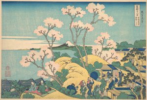 Fuji von Gotenyama an der Tōkaidō in Shinagawa, aus der Serie Sechsunddreißig Ansichten des Berges Fuji von Katsushika Hokusai