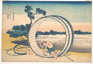 Fujimigahara in der Provinz Owari (Bishū Fujimigahara), aus der Serie Sechsunddreißig Ansichten des Berges Fuji (Fugaku sanjūrokkei) von Katsushika Hokusai