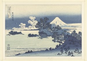 Der Strand von Shichiri-ga-hama in der Provinz Sagami (36 Ansichten des Berges Fuji) von Katsushika Hokusai