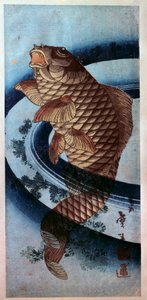 Japanische Kunst: ein Karpfen. Druck von Katsushika Hokusai (1760-1849) 19. Jahrhundert Paris, Musée Guimet