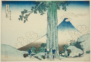 Mishima-Pass in der Provinz Kai (Koshu Mishimagoe), aus der Serie "Sechsunddreißig Ansichten des Berges Fuji (Fugaku sanjurokkei)"