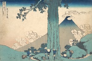 Mishima-Pass in der Provinz Kai Koshu Mishima goe, aus der Serie Sechsunddreißig Ansichten..., ca. 1830-32