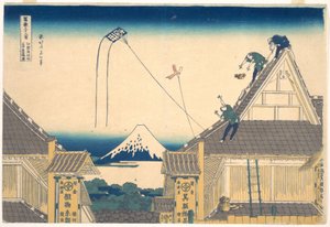Mitsui-Laden in Surugachō in Edo, aus der Serie Sechsunddreißig Ansichten des Berges Fuji von Katsushika Hokusai
