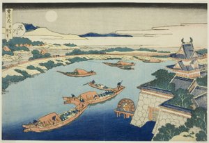 Mondlicht am Yodo-Fluss (Yodogawa), aus der Serie "Schnee, Mond und Blumen (Setsugekka)"