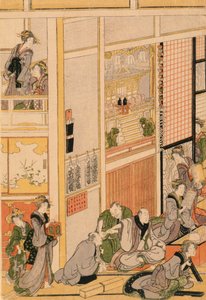 Neujahrstag im Teahouse Ogi-ya, ca. 1810 von Katsushika Hokusai