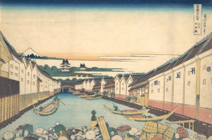 Nihonbashi in Edo, aus der Serie Sechsunddreißig Ansichten des Berges Fuji, ca. 1830-32 von Katsushika Hokusai