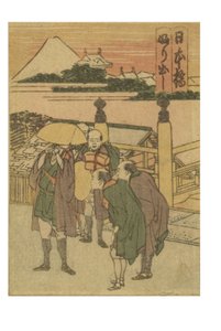 Station Nihonbashi aus der Serie 53 Stationen des Tokaido in Farbe gedruckt von Katsushika Hokusai