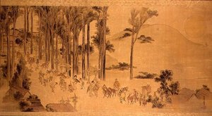 Pilger am Kasuga-Schrein von Katsushika Hokusai