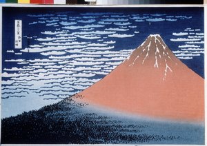 Roter Fuji (aus der Serie 36 Ansichten des Berges Fuji) von Katsushika Hokusai
