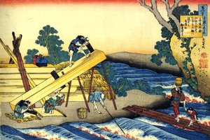 Serie von hundert Gedichten von hundert Dichtern: Harumichi no Tsuraki von Katsushika Hokusai