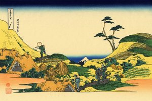 Shimomeguro, um 1830 (Holzschnitt)